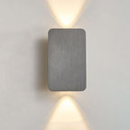 Nordic Minimalist Aluminium Rectangular Flat Panel LED Wall Sconce Twin Light Hardwired Wall Light for Hallway | Bedroom and Living Room