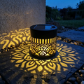 Solar Mandala Projector Light Iron Outdoor Shadow Lamp Warm LED Dusk-to-Dawn Weatherproof for Patio Wall | Fence and Garden Table
