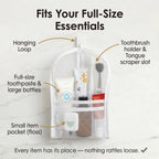 Self-Standing Travel Toiletry Bag Water-Resistant EVA Pouch with Elastic Dividers for Toothbrush | Toothpaste and Razor