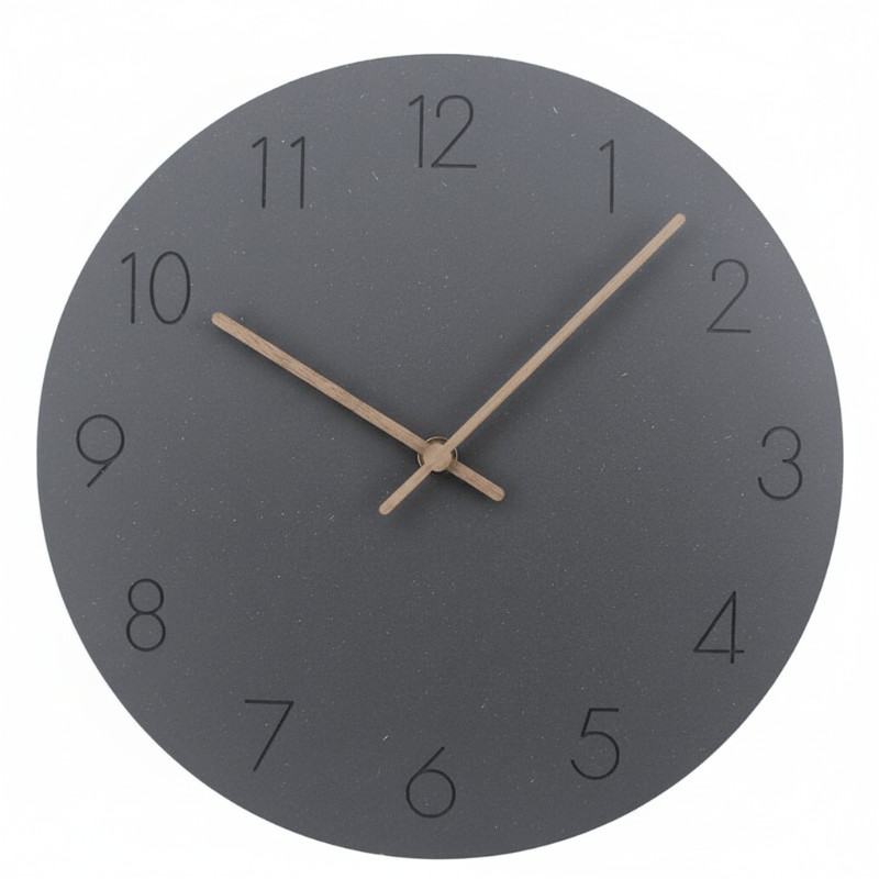 Silent Wall Clock Nordic Minimalist Non-Ticking MDF Clock with Walnut Wood Hands for Living Room | Bedroom | Kitchen and Office