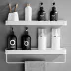 Bathroom Shelf No Drill Self-Adhesive Aluminium Shower Caddy Rust Resistant Wall Storage Rack for Shower | Bathroom and Kitchen