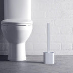 Silicone Toilet Brush with Holder Flexible Antibacterial Quick Drying Rust-Free Bathroom Cleaning Brush Set