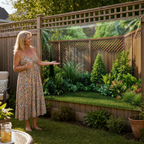 Garden Backdrop Banner Printed Greenery Scene Weather-Resistant Outdoor Wall Hanging with Reinforced Corners for Fence | Pergola and Patio