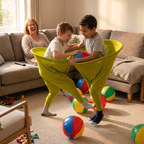 Giant Granny Pants Party Game Wearable Ball Catcher with Inflatable Beach Balls and Hand Pump for Family Gatherings | Birthdays and Garden Parties