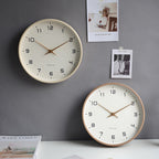 Scandinavian Wooden Wall Clock Silent Sweep Solid Wood Minimalist Clock Battery Operated for Living Room | Bedroom and Office