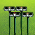Solar Powered Ultrasonic Pest Repeller Outdoor Animal Deterrent with Motion Sensor and LED Light | for Garden | Lawn | Patio and Yard