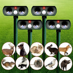 Solar Powered Ultrasonic Pest Repeller Outdoor Animal Deterrent with Motion Sensor and LED Light | for Garden | Lawn | Patio and Yard