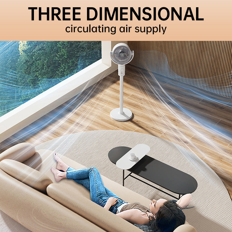 Pedestal Fan Quiet Oscillating Standing Fan USB Powered with Remote Control Timer and Adjustable Height for Bedroom | Office and Desk