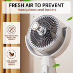 Pedestal Fan Quiet Oscillating Standing Fan USB Powered with Remote Control Timer and Adjustable Height for Bedroom | Office and Desk