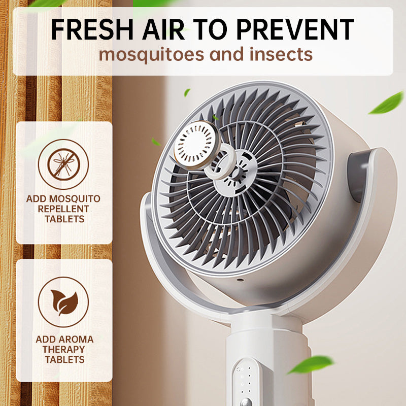 Pedestal Fan Quiet Oscillating Standing Fan USB Powered with Remote Control Timer and Adjustable Height for Bedroom | Office and Desk