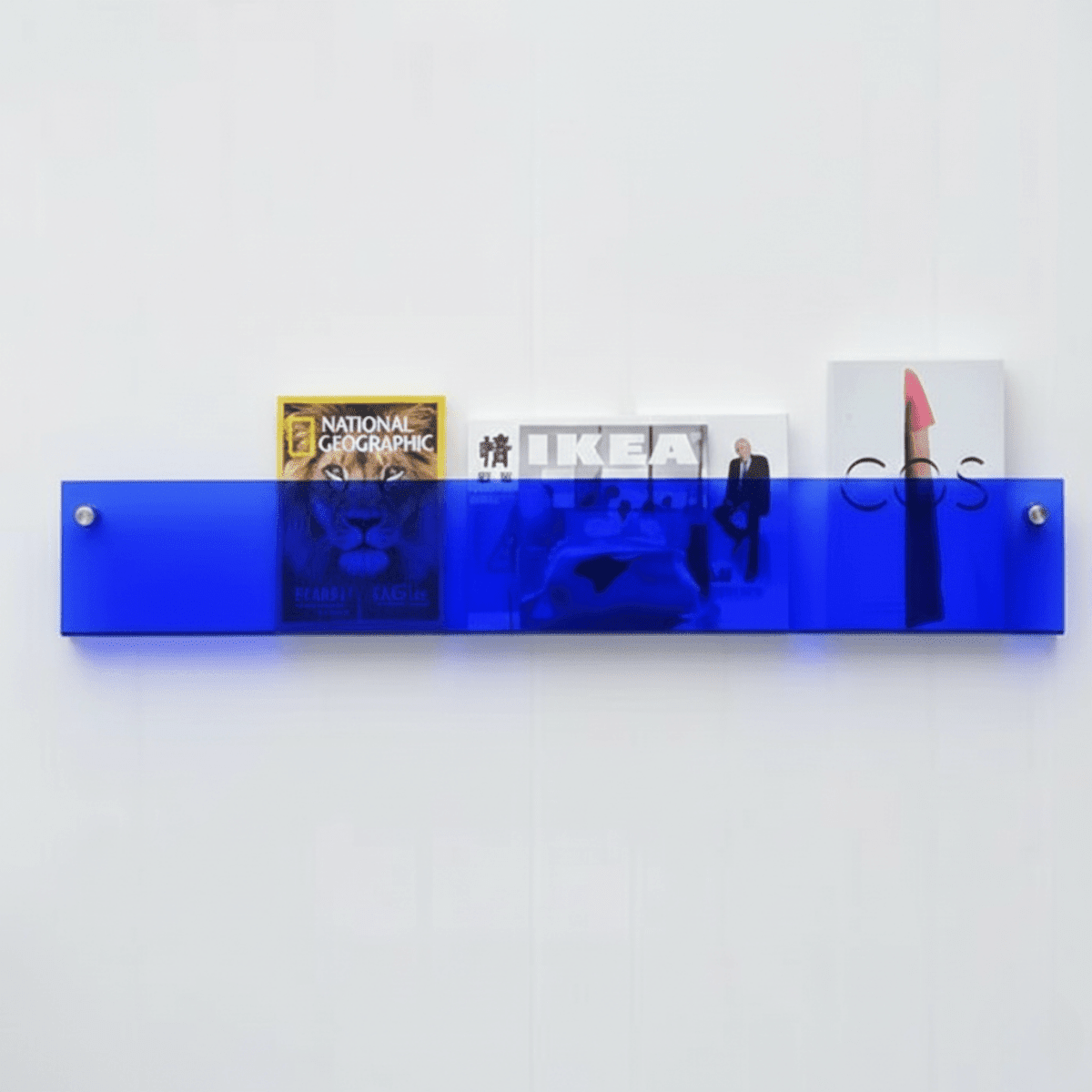 Magazine Rack Wall Mounted Acrylic Magazine Holder Minimalist Storage for Living Room | Office and Waiting Area