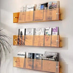 Magazine Rack Wall Mounted Acrylic Magazine Holder Minimalist Storage for Living Room | Office and Waiting Area