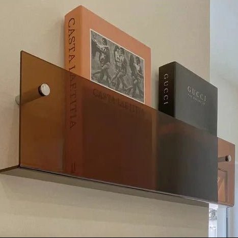 Magazine Rack Wall Mounted Acrylic Magazine Holder Minimalist Storage for Living Room | Office and Waiting Area