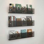 Magazine Rack Wall Mounted Acrylic Magazine Holder Minimalist Storage for Living Room | Office and Waiting Area