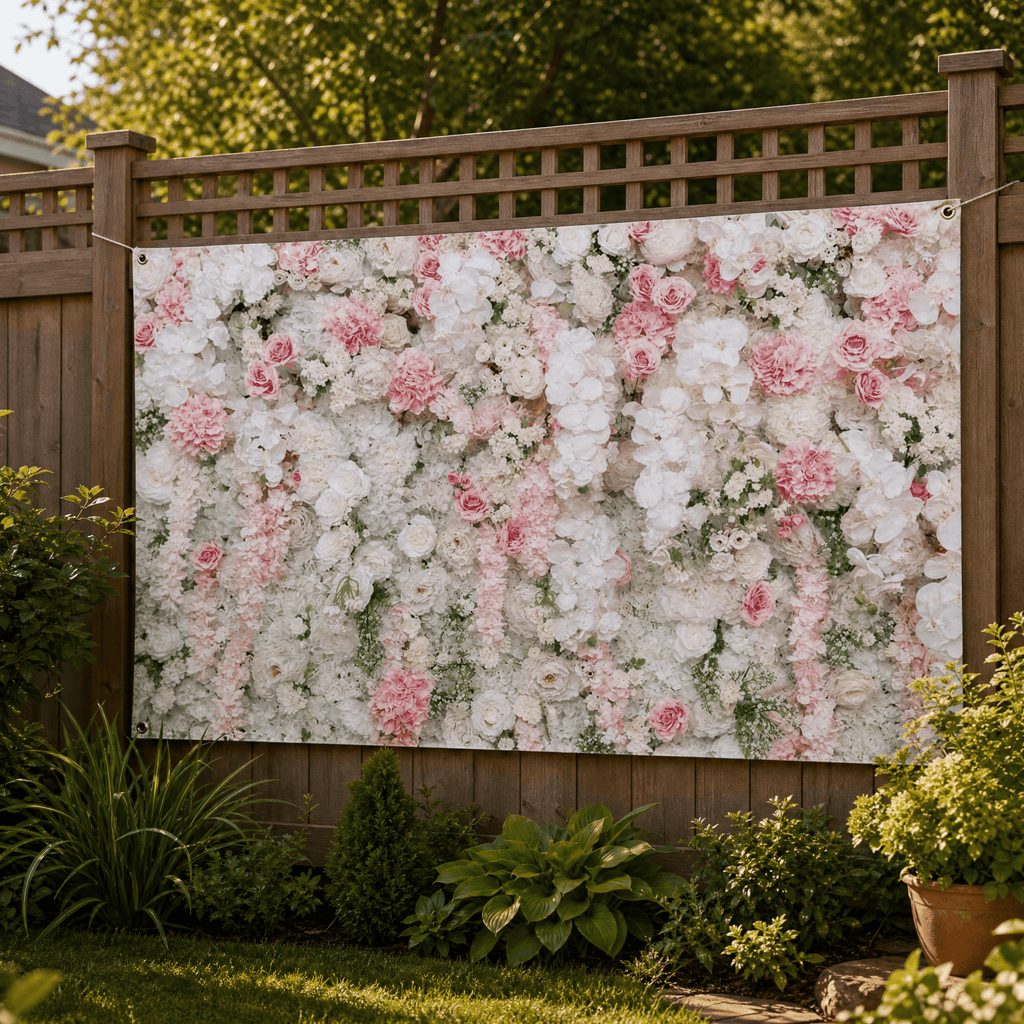 Garden Backdrop Banner Printed Greenery Scene Weather-Resistant Outdoor Wall Hanging with Reinforced Corners for Fence | Pergola and Patio