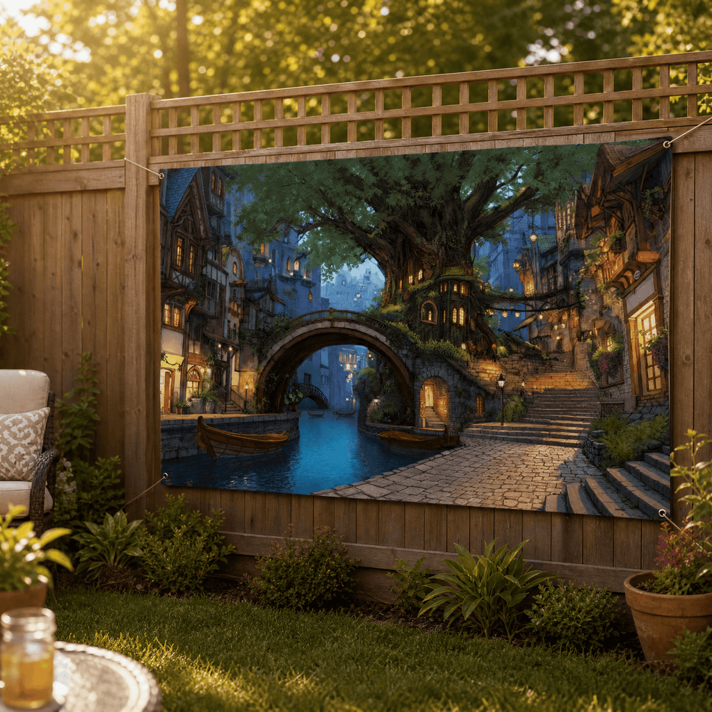 Garden Backdrop Banner Printed Greenery Scene Weather-Resistant Outdoor Wall Hanging with Reinforced Corners for Fence | Pergola and Patio