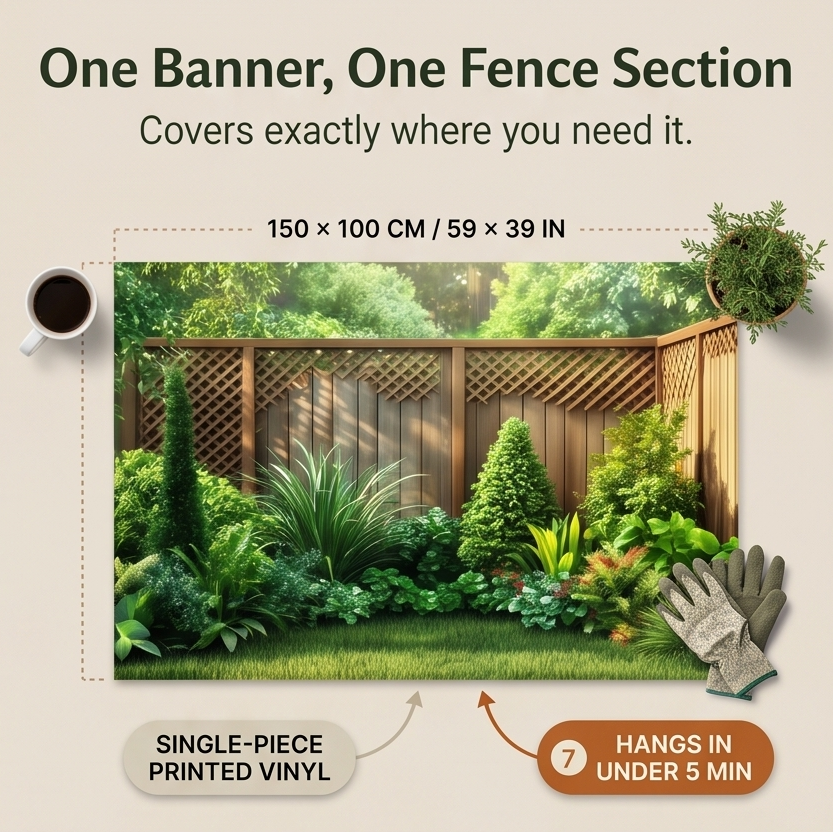 Garden Backdrop Banner Printed Greenery Scene Weather-Resistant Outdoor Wall Hanging with Reinforced Corners for Fence | Pergola and Patio